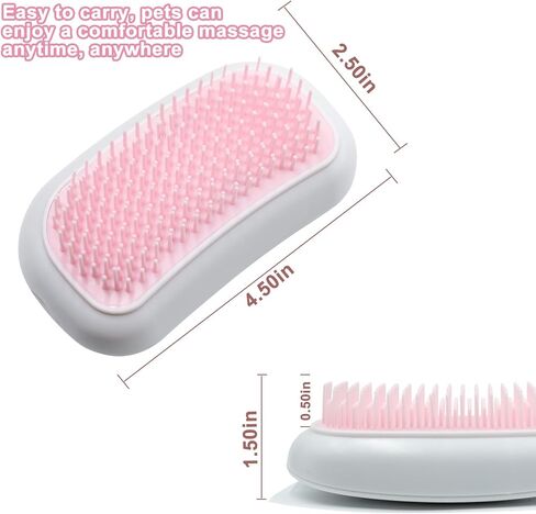 فرش تدليك كهربائية للقطط، فرشاة للعناية بالحيوانات الأليفة تزيل التشابك بسهولة، 255 عقدة تدليك لتخفيف التوتر والعضلات المشدودة والتصلب - عبوة واحدة باللون الوردي in Kuwait
