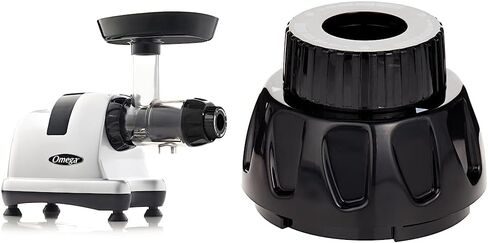 عصارة أوميغا MM900HDS، عصارة مضغ بالضغط البارد للكرفس مع قرص قابل للتعديل، 200 واط، فضي in Kuwait