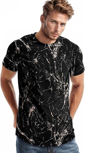 تيشيرتات رائعة مطبوعة ثلاثية الأبعاد من Keasmto بتصميم جرافيك كاجوال صيفي بأكمام قصيرة تي شيرت للرجال والنساء in Kuwait