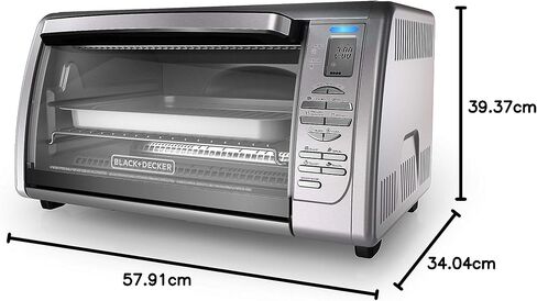 Black+Decker Countertop Convection Toaster Oven, Stainless Steel in Saudi Arabia