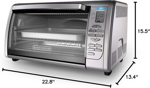 Black+Decker Countertop Convection Toaster Oven, Stainless Steel in Saudi Arabia