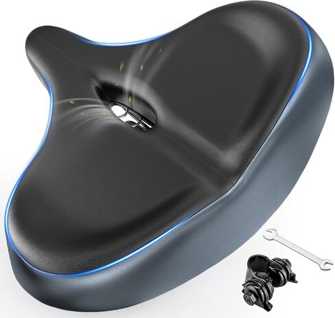 IPOW Comfort Oversized Bike Seat Widened Bicycle Saddle with Soft Thickened Memory Foam Cushion Waterproof for Women & Men in Saudi Arabia