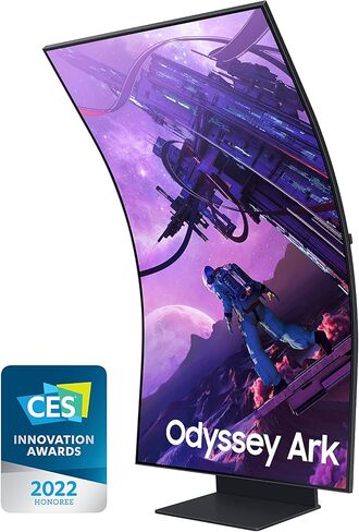 Samsung 55" Odyssey Ark 2nd Gen 4K UHD 1000R Curved Gaming Monitor, 165Hz, 1ms, 4 Input Multi View, Quantum Mini-LED, AMD FreeSync Premium Pro, HDR 10+, Height Adjustable Screen, LS55CG970NNXGO in Kuwait