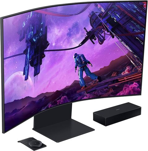 Samsung 55" Odyssey Ark 2nd Gen 4K UHD 1000R Curved Gaming Monitor, 165Hz, 1ms, 4 Input Multi View, Quantum Mini-LED, AMD FreeSync Premium Pro, HDR 10+, Height Adjustable Screen, LS55CG970NNXGO in Kuwait