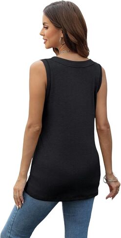 3 Pack Tank Top Women 2024 Sleeveless V Neck Summer Causal Loose Fit Tops Basic Flowy Dressy Cute Long Shirts Outfits in Saudi Arabia
