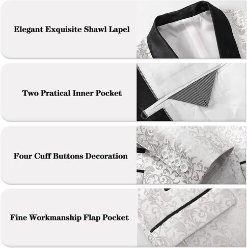 Men's Slim Fit 2 Pieces Tuxedo Shawl Lapel Suits Paisley Jacket Pants Set for Wedding Prom Dinner Party in Saudi Arabia