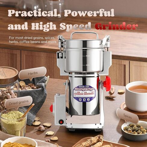 Moongiantgo Grain Mill Grinder Electric, 150g Upright, 110V | Commercial Spice Grinder 850W Stainless Steel Pulverizer Dry Grinding Machine for Wheat Corn Rice Pepper Herbs Coffee Beans in Kuwait