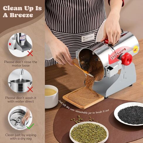 Moongiantgo Grain Mill Grinder Electric, 150g Upright, 110V | Commercial Spice Grinder 850W Stainless Steel Pulverizer Dry Grinding Machine for Wheat Corn Rice Pepper Herbs Coffee Beans in Kuwait