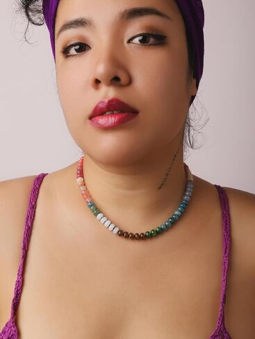 Sacina Trendy Boho Colorful Beaded Choker Necklace, Crystal Necklace, Hippie Necklace, Summer Necklace, Beach Necklace, Y2k Necklace, Christmas Jewelry Gift for Women in Saudi Arabia