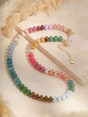 Sacina Trendy Boho Colorful Beaded Choker Necklace, Crystal Necklace, Hippie Necklace, Summer Necklace, Beach Necklace, Y2k Necklace, Christmas Jewelry Gift for Women in Saudi Arabia