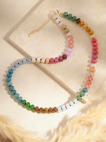 Sacina Trendy Boho Colorful Beaded Choker Necklace, Crystal Necklace, Hippie Necklace, Summer Necklace, Beach Necklace, Y2k Necklace, Christmas Jewelry Gift for Women in Saudi Arabia