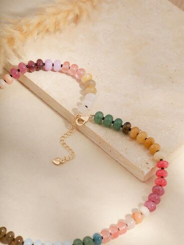 Sacina Trendy Boho Colorful Beaded Choker Necklace, Crystal Necklace, Hippie Necklace, Summer Necklace, Beach Necklace, Y2k Necklace, Christmas Jewelry Gift for Women in Saudi Arabia