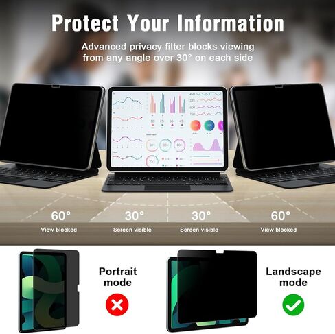 واقي شاشة الخصوصية المغناطيسي PYS® لجهاز Samsung Galaxy Tab S6 Lite (10.4 بوصة، موديل 2022/2020)، واقي شاشة قابل للإزالة، مضاد للوهج، مضاد للتجسس، خالي من الفقاعات، [سهل الارتداء] - قطعة واحدة in Kuwait