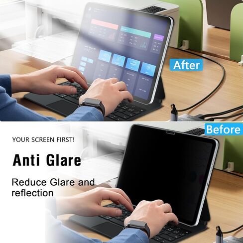 واقي شاشة الخصوصية المغناطيسي PYS® لجهاز Samsung Galaxy Tab S6 Lite (10.4 بوصة، موديل 2022/2020)، واقي شاشة قابل للإزالة، مضاد للوهج، مضاد للتجسس، خالي من الفقاعات، [سهل الارتداء] - قطعة واحدة in Kuwait