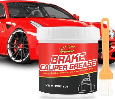 شحم فرجار الفرامل 8 أونصة، شحم الفرامل الممتاز/زيت التشحيم مع فرشاة لنظام الكبح، شحم دبوس تشحيم الفرامل للسيارة، يوفر حماية من الصدأ والتآكل، منظف الفرامل للسيارات in Kuwait