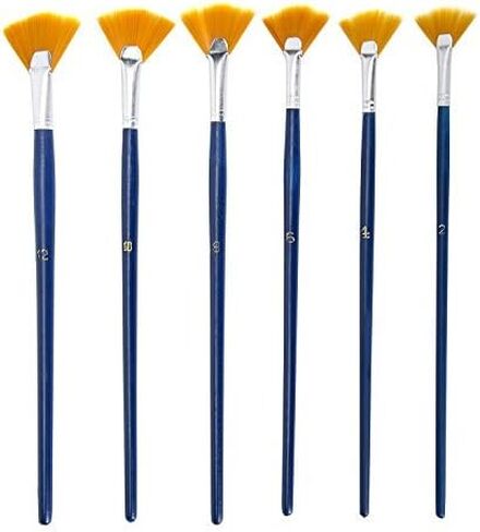 Paint Brush Set Fan Nylon Acrylic Watercolor Paintbrush (Blue 6pcs) in Saudi Arabia
