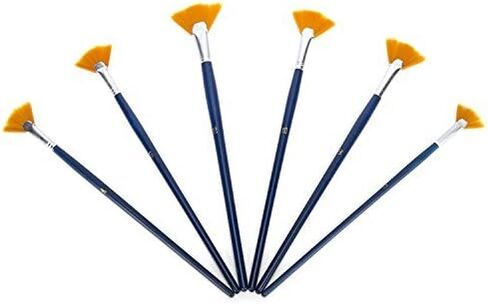 Paint Brush Set Fan Nylon Acrylic Watercolor Paintbrush (Blue 6pcs) in Saudi Arabia