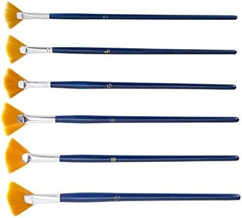 Paint Brush Set Fan Nylon Acrylic Watercolor Paintbrush (Blue 6pcs) in Saudi Arabia