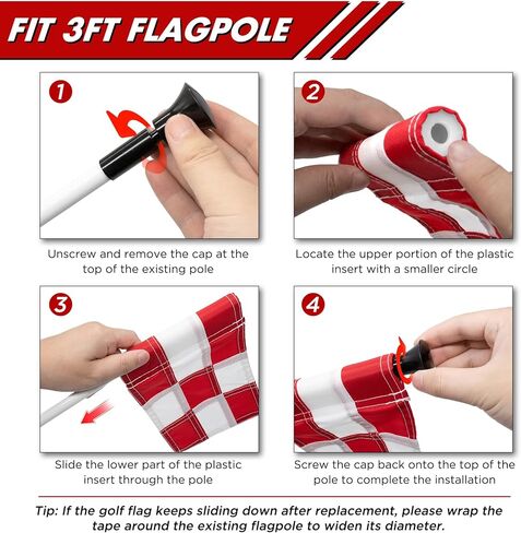 KINGTOP Checkered Golf Flag All 8x6 Inch – 420D Nylon, Tube Inserted – Mini Practice Putting Green Flags for Yard in Kuwait