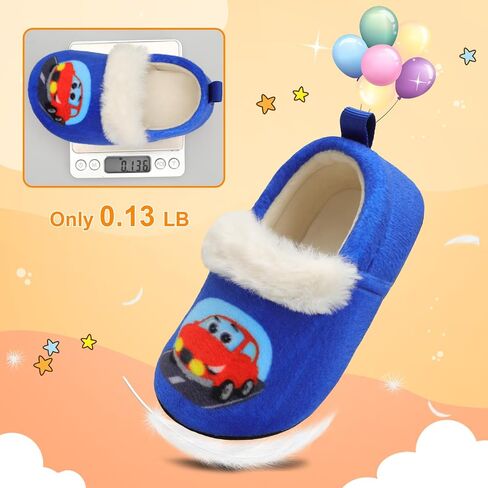 L-RUN Toddler Slippers for Girls Boys Warm House Shoes for Kids Baby Sock Shoes Non-Slip Rubber Sole Winter Home Slippers for Indoor in Saudi Arabia
