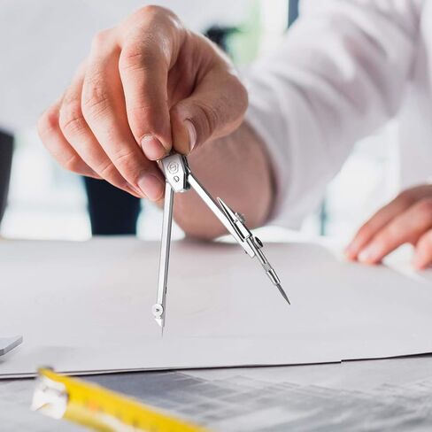 مجموعة الرياضيات الهندسية للطلاب، بوصلة رسم ومنقلة ذراع متأرجحة زرقاء مقاس 6 بوصات منقلة رياضية 180 درجة (النمط 2) in Saudi Arabia
