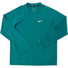 Nike Shirt Men's Essential Long Sleeve Swim Hydroguard Dri-Fit UPF 40+ Teal, Size l