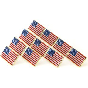 Exquisite American Flag Lapel Pin 10 PACK -The Stars and Stripes Flag Pins, Solid Metal US Flag Lapel Pin for Memorial Day, Flag Day, Independence Day, Veterans Day