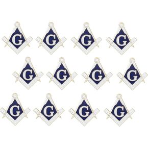 Artisan Owl Masonic Freemason Square & Compass Lapel Hat Pin (12 pins)