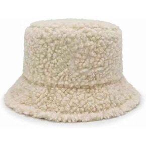 Newfancy Women Girls Winter Bucket Hat Curly Faux Fur Shearling Lambskin Fisherman Cap Warm Hat