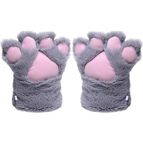 Odema Womens Winter Warm Gloves Cosplay Cat Paw All Cover Mittens for Girls