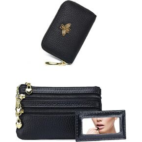 imeetu (Bundle of 2 Sets) Small Credit Card Holder and Coin Pouch Wallet