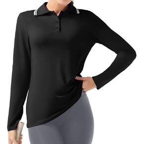 GGOV Women's Golf Polo Shirts Long Sleeve Workout Tops UPF 50+ Sun Protection Quick Dry Lightweight Active Tennis Shirts