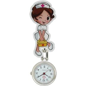 Creative Personal Badge Nurse Doctor Cartoon Pocket Watches Hospital Medical Clip Hang Watches