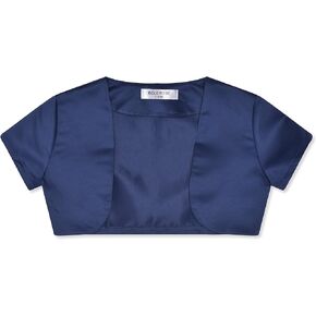 BOLEROSE Girls Satin Short Sleeve Bolero Childrens Kids Shrug