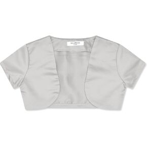 BOLEROSE Girls Satin Short Sleeve Bolero Childrens Kids Shrug