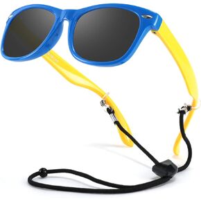 FEISEDY Kids Polarized Sunglasses Rubber Frame Children Sun Glasses UV400 Fashion Boys Girls Age 3-12 with Boxes B2830