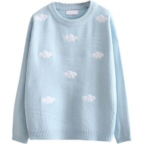 Packitcute Loose Knitted Sweaters for Women Cute Cloud Sweater Pullover