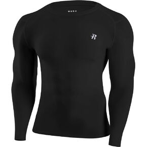 Runhit Long Sleeve Compression Shirts for Men, UPF 50+ Men's Compression Shirts, Running Athletic Workout Rash Guard