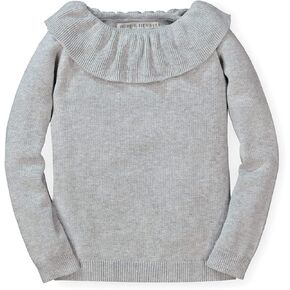 Hope & Henry Girls' Long Sleeve Ruffle Collar Sweater