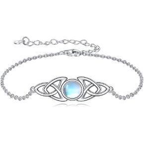 Turquoise Celtic Trinity Knot Bracelet for Women Gemstone Bracelet 925 Sterling Silver Jewelry for Girls in Kuwait