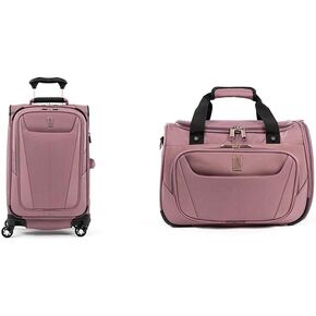 حقيبة سفر ترافيل برو ماكسلايت بخمسة جوانب قابلة للتوسيع بعجلات دوارة، وردي مغبر، مجموعة مكونة من قطعتين (حقيبة/21) in Kuwait