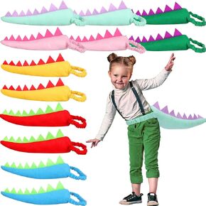 12 Pcs Dinosaur Costume Dinosaur Tail Set Dragon Theme Animal Tails for Girls Boys Adults Dress up Party Favors