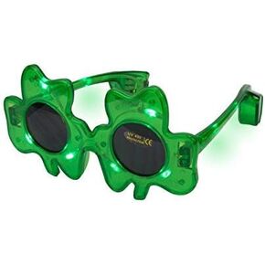 الماموث الكهربائي زوج واحد من نظارات شامروك LED لعيد القديس باتريك باللون الأخضر وإضاءة وامضة للحفلات in Kuwait