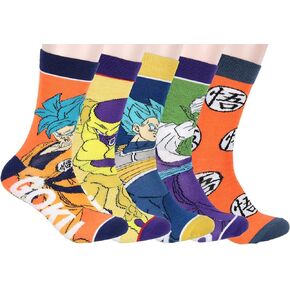 Dragon Ball Z Character Socks Goku Vegeta Frieza Piccolo 5 Pack Adult Crew Socks in Kuwait