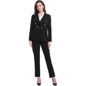 V VOCNI Womens Suits 2 Piece Set Double Breasted Business Office Blazer Work Pants Set Dressy Casual Workwear Outfits