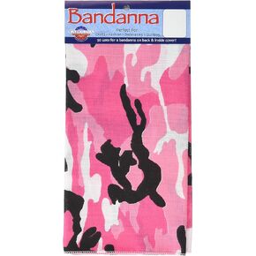 Carolina Scarlet 22" X 22" Bandanna-Pink Camouflage, One Size, Multi