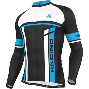Men’s Urban Cycling Team THERMAL WINTER fleece Jersey, Bib Tights, and Winter Cycling Set Bundle, Long Sleeve