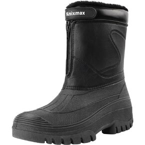 أحذية ثلج للرجال أحذية شتوية دافئة مقاومة للماء أحذية عازلة عصرية مضادة للانزلاق باللون الأسود in Kuwait