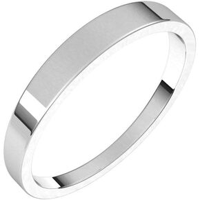 Flat Wedding Band Tapered Solid 925 Sterling Silver Real 10k 14k 18k Yellow Rose White Gold OR Platinum Ring Classic Plain 3mm 4mm 5mm 6mm 8mm