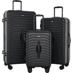 Wrangler Trunk Spinner Set, Black, 2 Luggage & 2 Packing Cubes